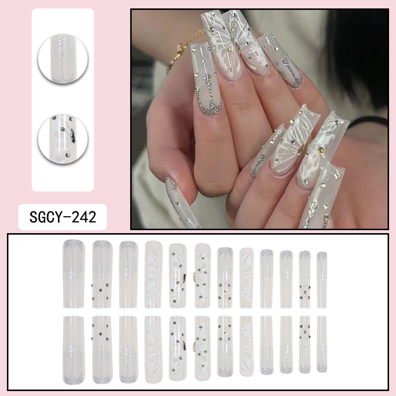 Crystal Butterfly Elegance Coffin Nails