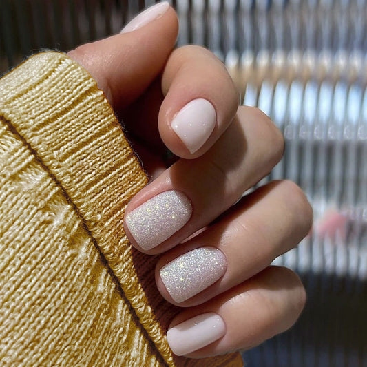 Glamour Sparkle Nude Ombre Press-On Nails