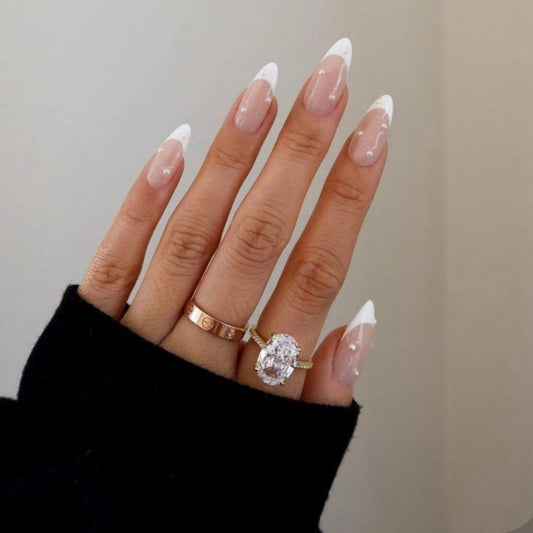 Classic French Tip Stiletto Nails