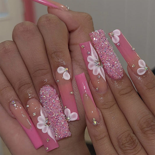 Blossom Bliss Pink Coffin Nails