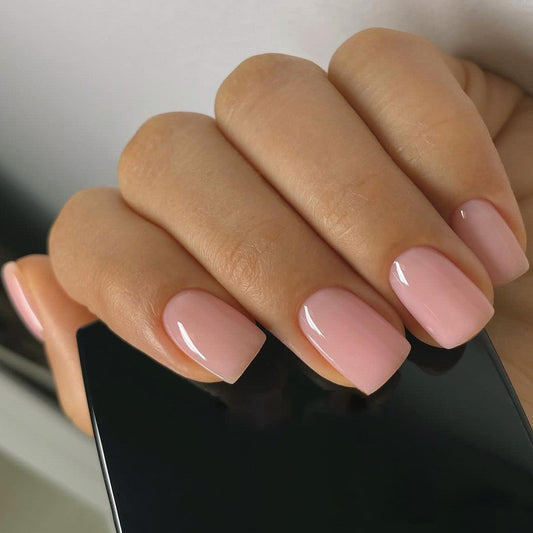 Soft Pink Elegance Square Press-On Nails