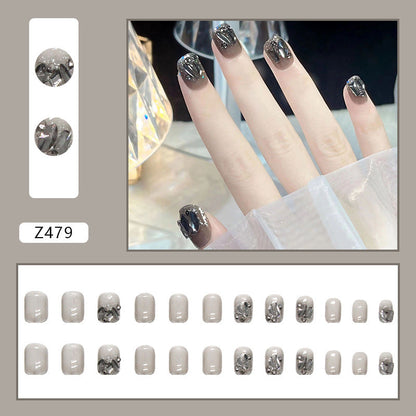 Twilight Diamonds | Short Squoval Manicure | Press On Nails