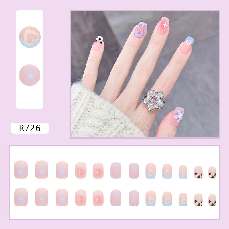 Fairy pastel Floral | Short Square Manicure | Press On Nails