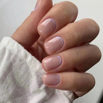 Lilac Edges| Short Squoval Manicure | Press On Nails N448