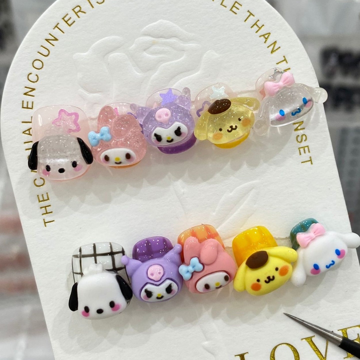 Bling Cuties | Short Squoval Manicure | Handmade Press On Nails H101